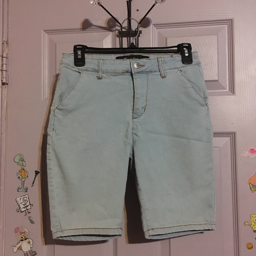 Light Blue Denim Bermuda Shorts